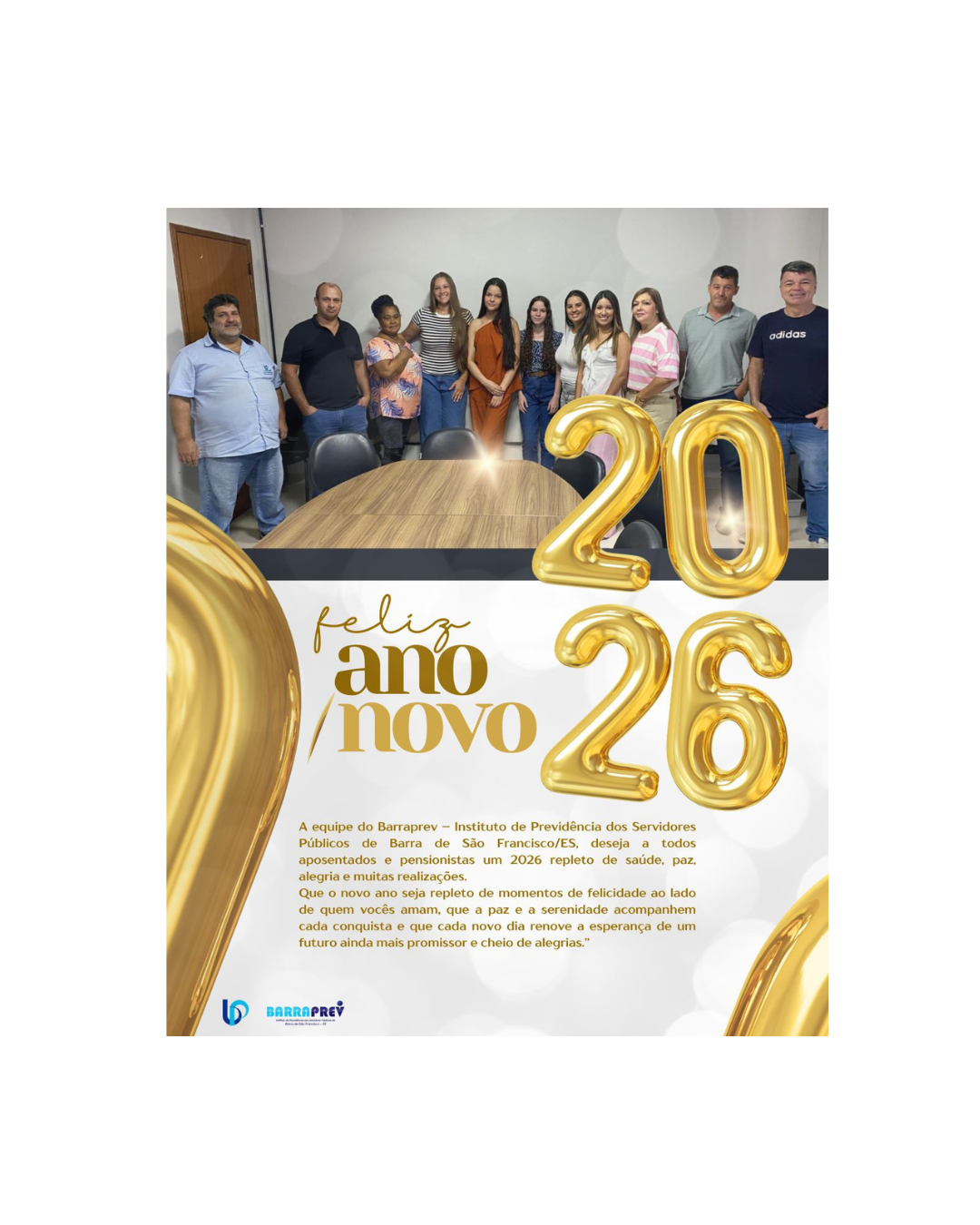 Feliz Ano Novo aos Aposentados e Pensionistas do Barraprev