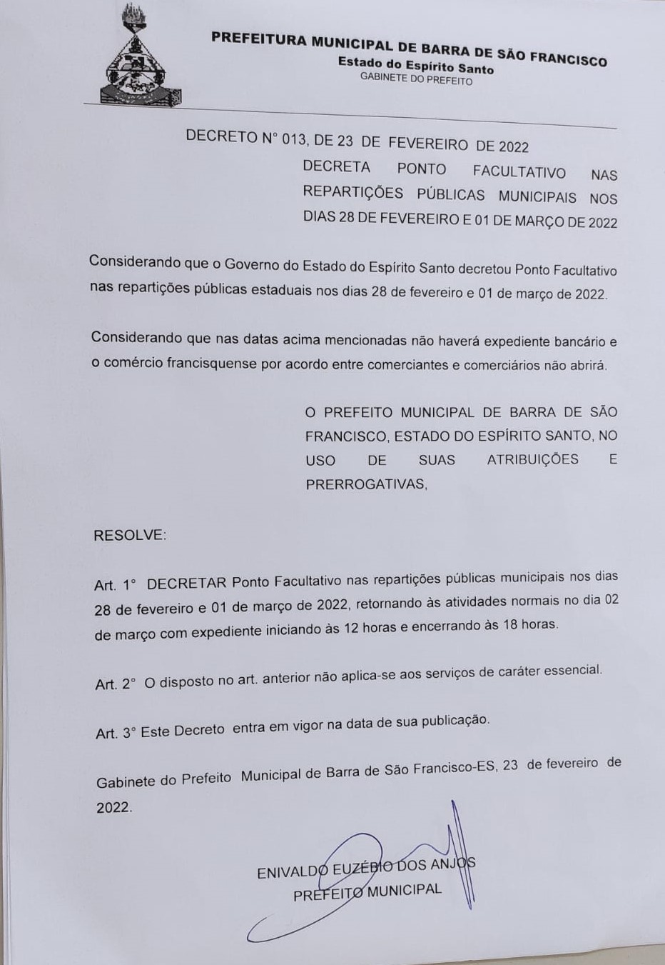 Ponto Facultativo é Decretado Devido ao Feriado de Carnaval 2022